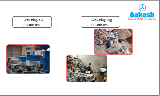E-waste management in developed and developing countries