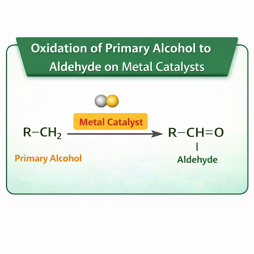 This is commonly used in industries. Primary alcohol is passed over metal catalysts in this technique, yielding an aldehyde as a result. For the conversion of volatile alcohols to aldehydes, this approach is favored.