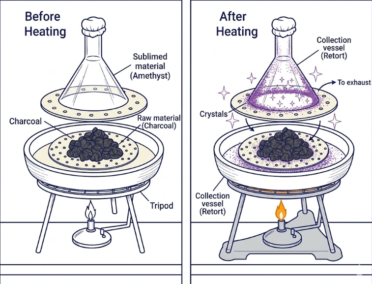 Laboratory setup for the sublimation of organic solids.