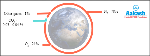 Amount of gases in the atmosphere