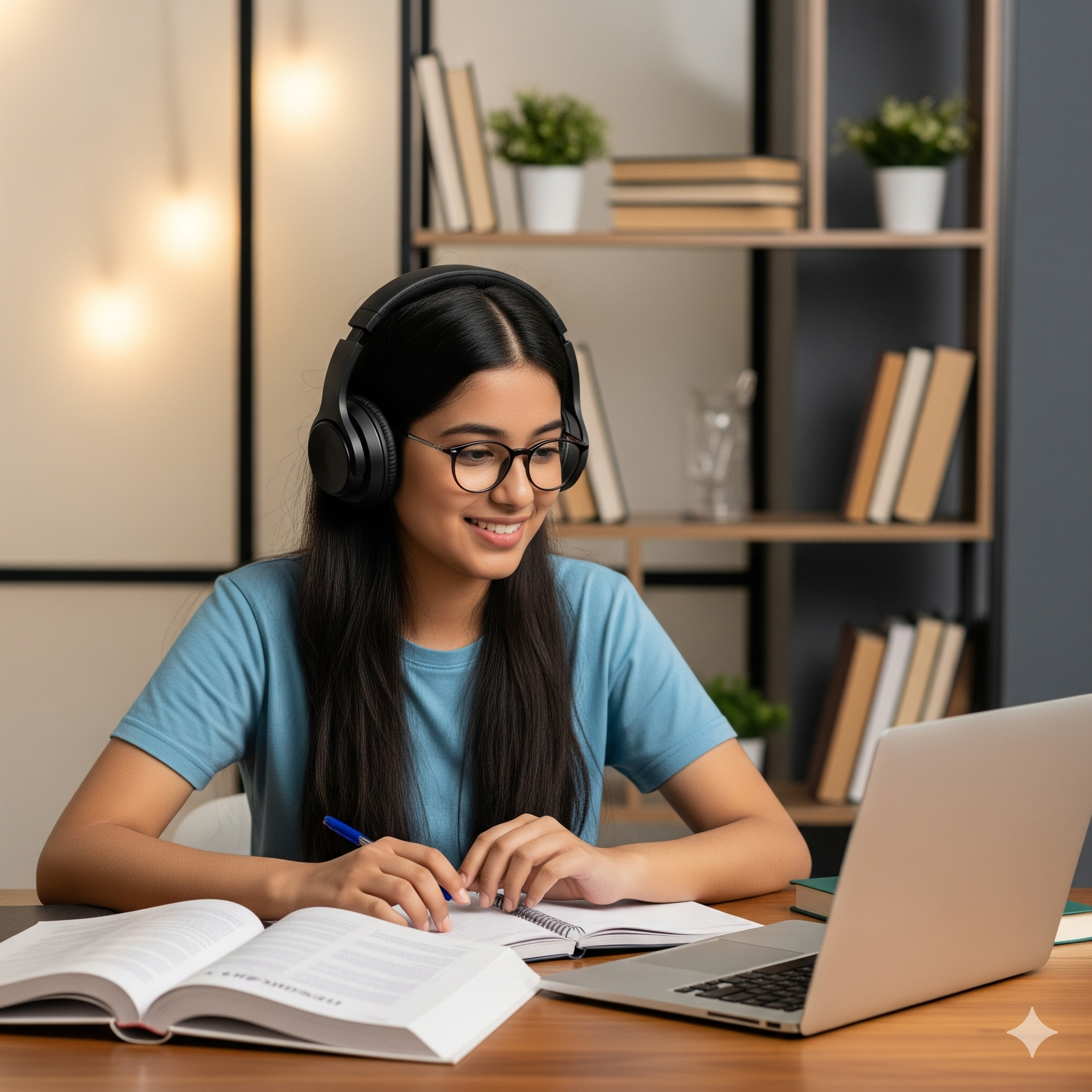 Happy Student Learning Online