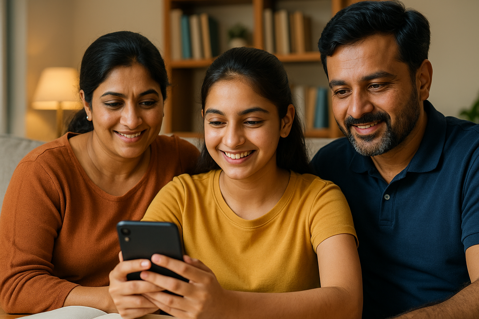Parents supporting student